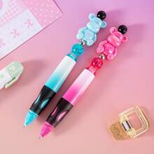 2支/盒 中性色圆珠笔，趣味DIY串珠旋转笔，多功能简约考试书写文具笔（学生适用） - 中性筆 - 查看 11