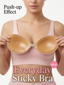 2 Pairs Of Lift-Up Adhesive Bras - Everyday Sticky Nipple Covers, Strapless Silicone Pasties, Self-Adhesive Mango-Shaped Bras, Invisible Bras - Suitable For Dresses And Wedding Gowns - Multicolor - View 3