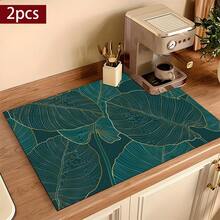 1pc, 2D Flat Protective Cover With Green Leaf Pattern, Fashionable And Easy To Clean, Suitable For Any Kitchen, Washing Machine, Dryer, Furnace Panel Protection Device And Glass Furnace Cover (Changing Furnace). - Multicolor - View 13