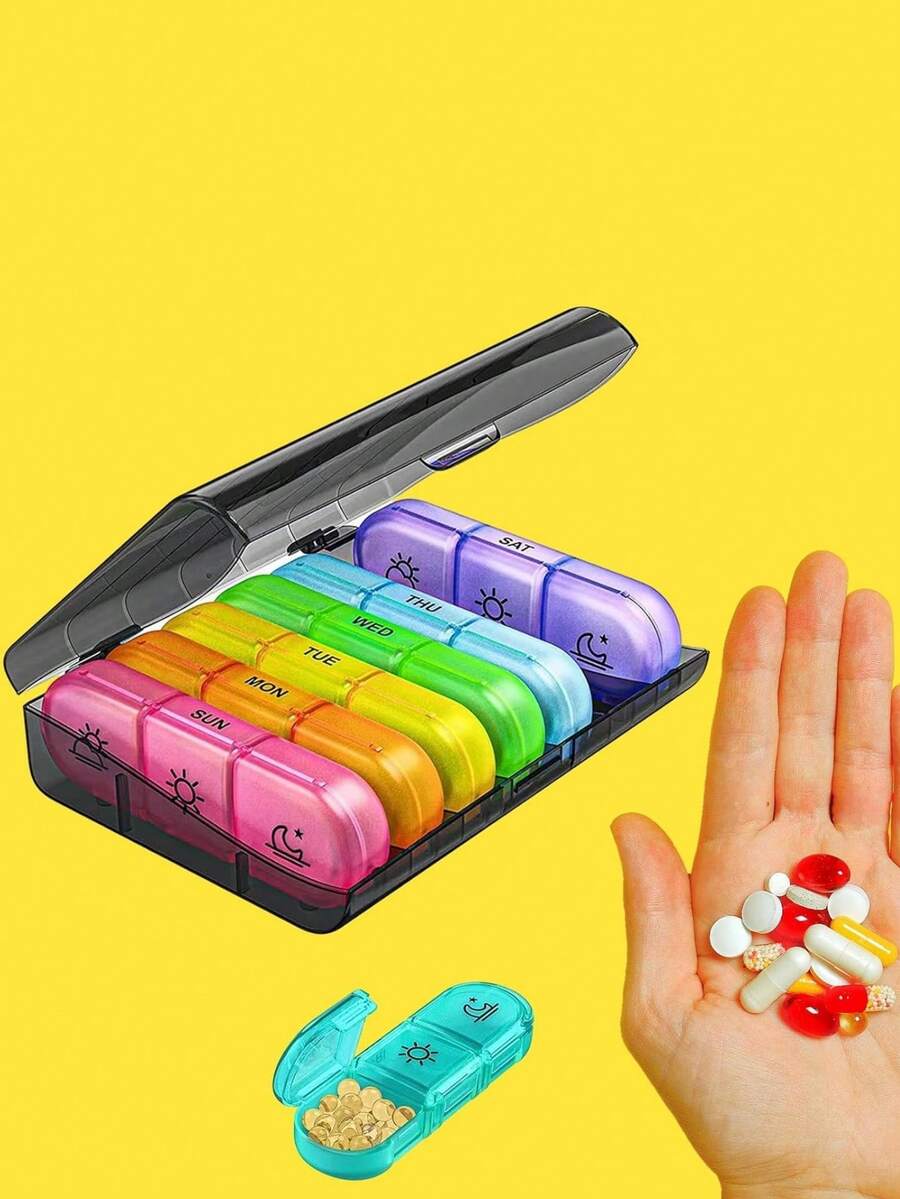 大号每日维生素药片收纳盒，适用于鱼油和B族维生素补充剂 - 查看 1
