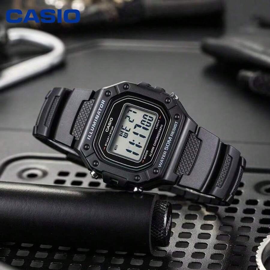 Casio Retro Square Digital Watch 50M Waterproof LED Light Alarm Stopwatch Multifunctional Student Sports Wristwatch - one-size - View 1