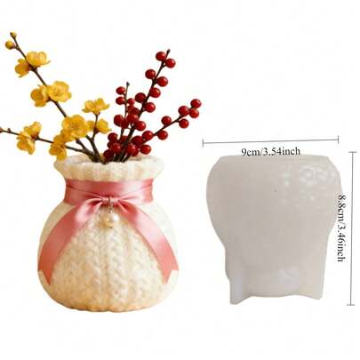 Woven Texture Design Epoxy Resin Mold Candle Making Mold - Epoxy Resin Mold Candle Making Mold Clay And Plaster Mold Easy Release Reusable Multi-Purpose Silicone Mold For DIY Candle Making, Wedding & Valentine Decor, Theme Party Gifts