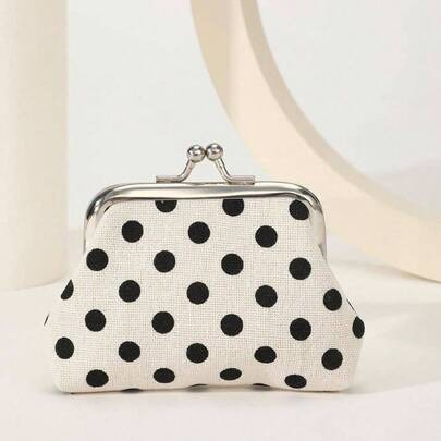 Polka Dot Pattern Women's Fashion Versatile Lightweight Wallet, Suitable For Anniversary, Birthday And Other Occasions, Also Suitable As A Gift For White-Collar Workers, Unisex, Mini Wallet, Coin Purse