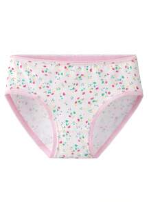6pcs/Pack Young Girl' Ditsy Floral & Heart Print Comfortable Cotton Briefs, Assorted Styles For Toddlers & Little Children - Pink - View 10