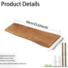 Wall Mounted Shelving Divider, Wall Mounted Wide Wooden Single Layer Solid Wood Shelf, Wall Shelf, Display Rack For Kitchen And Living Room - Multicolor - View 5