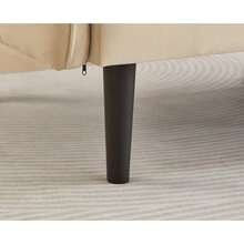 Adjustable 2-In-1 Sofa Bed – Two-Seater With Velvet Upholstery, Folding Armrests And A Sleeping Function, Ideal For Small Spaces - Apricot - View 3