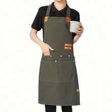 Canvas Waterproof Apron, Suitable For Kitchen, Catering, Restaurant, Home, Baking, Cooking, Minimalist And Fashionable - Multicolor - View 6