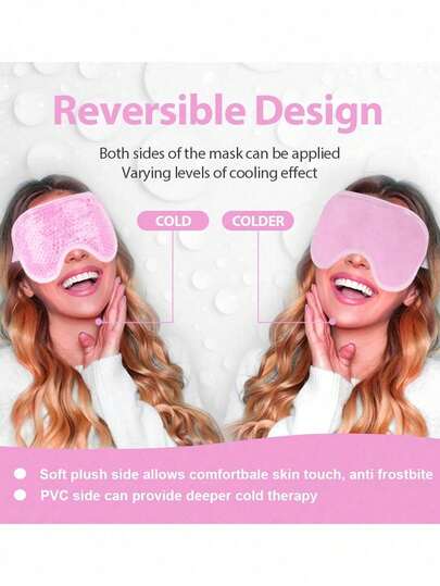 Máscara de ojos con bolas de gel caliente y frío, almohada de compresión para los ojos, bolsa de hielo de PVC para calentar en invierno y enfriar en verano