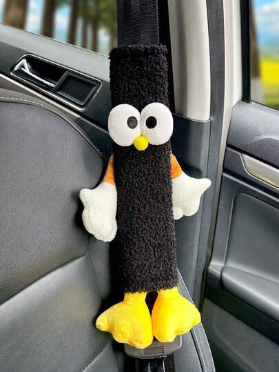 1件装羊毛绒汽车安全带肩垫，防滑舒适保护垫