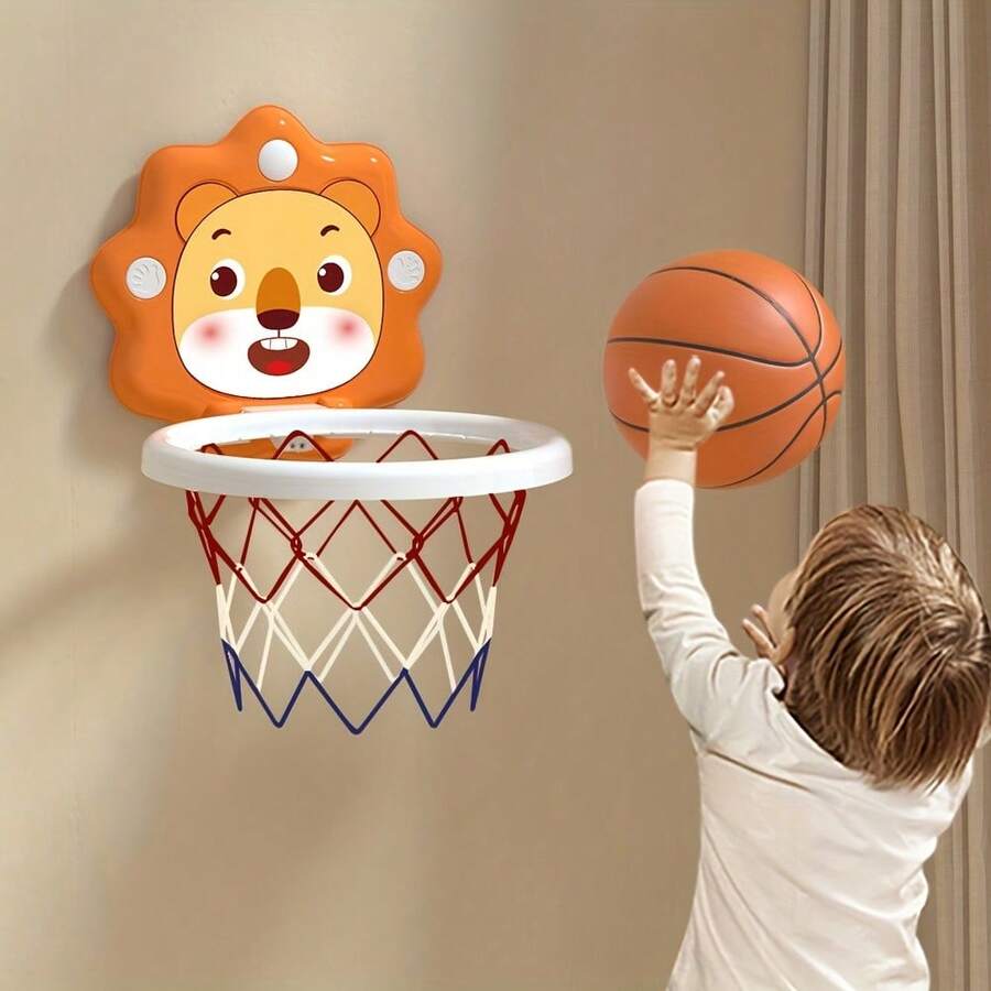 Teenage Cartoon Animal Basketball Hoop Set, Includes Mini Ball And Pump, Suitable For Indoor/Outdoor, For Boys And Girls