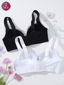 2pcs Sexy Lace Women's Bra With Underwire, Comfortable Lingerie Set - Multicolor - View 5
