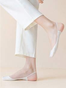 1/5/10双装女士隐形船袜夏季硅胶防滑袜冰丝超薄半掌吊带隐形镂空吊带船袜 - 彩色 - 查看 10