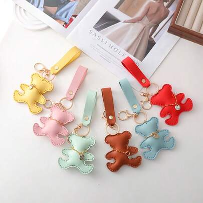 Bộ dụng cụ tự làm móc khóa hình gấu bông - Tự tay làm móc khóa túi xách bằng da PU dễ thương kiểu Kawaii, mặt dây chuyền hình gấu nhiều màu sắc thủ công với phụ kiện trang trí nhỏ xinh, dụng cụ may vá thân thiện với người mới bắt đầu, bộ dụng cụ may vá tự làm, dự án tự làm móc khóa, lý tưởng để trang trí ba lô và chìa khóa xe hơi, dự án thủ công tự làm hoàn hảo và món quà tuyệt vời cho những người yêu thích thủ công.