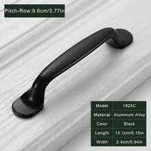 1pc Matte Black Cabinet Drawer Pull Handle, Aluminum Alloy Knob And Grip, Durable And Easy To Install, Suitable For Kitchen, Bathroom, Desk Furniture Drawers - Black - View 17