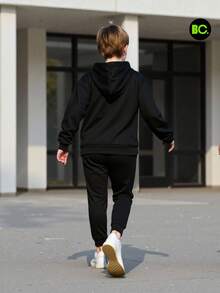 Big City Pants Boy Youth Set Plush Fleece Fashion - Black - View 2