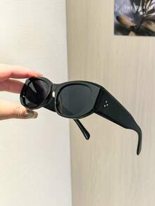 1副女士复古粗框猫眼时尚眼镜，经典黑色轻盈镜框，柔软染色镜片，休闲风格，适合日常通勤，附眼镜盒 - 彩色 - 查看 10