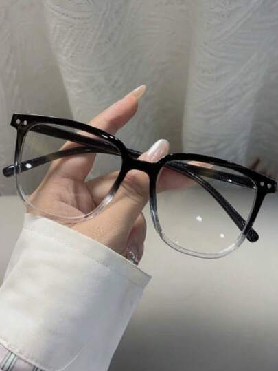 1/2/3副装时尚超大女式眼镜，超轻便，适合音乐节等场合，铆钉装饰，复古学院风，百搭实用，适用于日常、上网、办公、电脑、手机、阅读和游戏等各种场合。