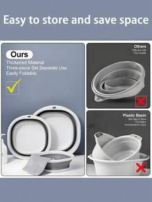 [Delivery Within 2-7 Days In The United States] Portable Foldable Wash Basin, Vegetable Basin, Foot Basin. Easy To Clean, Lightweight And Extendable. Suitable For Home, Dorm And Outdoor Camping. Used For Camping Sink, Laundry Basin, Bucket, Water Container, Fruit And Vegetable Wash Basin, Cleaning Supplies. Foot Soaking Tub, Portable Pedicure Foot Spa Tub, Plastic Feet Soaking Basin, Folding Foot Spa Pedicure Bowl, Collapsible Tubs, Washtubs Laundry Baskets Dish Tub Space Saving Storage Containers For Dishing, Fruit, Camping, Laundry, Hiking & Home, Portable Foldable Basin, Collapsible Washbasin, Foot Soaking Bucket, Travel Portable Foot Wash Basin, Thickened Plastic Foldable Foot Basin And Wash Basin, Essential For Back To School. Foldable Basin, Foldable Basin Set. Home Bathroom Decor Fall Decor, Home Essentionals, Hanging Bathroom Kitchen Accessories Decor, Room Decor, Decorations, Storage, Washing Basketbathroom Organizer, Basket, Storage Basket, Foldable Laundry Basket - A - 查看 6