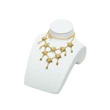 Premium Faux Leather Bust Necklace Display Stand, Horizontal Jewelry Display Prop - Multicolor - View 3