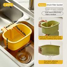1pc Hanging Sink Drain Basket, Kitchen Sink Separate Food Residue Filter Basket, Press To Drain Without Dirty Hands - One Size Fits All - View 10