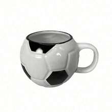 400ML Football Shape Ceramic Coffee Mug With Handle Heat-Resistant Soccer Ball Mugs For Water Milk Coffee Tea Cup Creative Gift - Black and White - View 1