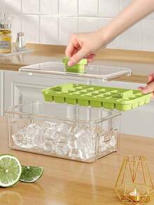 1 Set Ice Cube Mold - Freeze Ice Cubes In Ice Tray - Kitchen Supplies, 28 Cavity Large Capacity Whiskey Ice Cube Tray - Square Ice Mold, Suitable For Home And Commercial Bar, Restaurant Kitchen Use, Home Ice Cube Maker, Beverage Ice Cube Companion - Multicolor - View 5