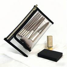 Minimalist Portable Transparent Waterproof Makeup Bag, Makeup Brush Holder, Powder Compact Storage Bag, Multi-Functional Passport Holder - Multicolor - View 2