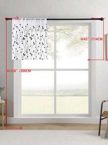 1 tấm rèm voan thêu họa tiết hoa, có khe luồn thanh treo, chống tia UV và thoáng khí, chất liệu polyester, không có lớp lót, thích hợp cho phòng khách, phòng ngủ, phòng ăn. - màu đen - Xem 51