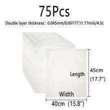 XZV 75pcs Transparent Plastic Garment Packaging Bags With Matte Zipper, For Clean And Transportation Of T-Shirts, Shirts, Documents, Towels, Practical Travel Bags, Socks, Toys, Shoes Storage Bags, Double Layer Thickness 0.045mm/1.77mil, 33pcs/Pack, 2 Size Options, Resealable And Washable Storage Bags - Convenient Lightweight Multipurpose Organizer Bags For Clothes, T-Shirts, Pants, Underwear, Socks, Toiletries - White - View 13