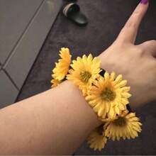 1pc Women Flower Decor Boho Scrunchie Hair Decoration Hair Ties Ponytail Holders Hair Elastics Hair Rubber Bands Scrunchies Hair Rope Elastic Hair Tie, Hair Bobbles Hair Accessories - 珊瑚橙 - 查看 6