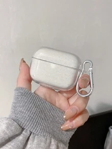 Shockproof Glitter Soft Bluetooth Earphone Case Compatible With AirPods Pro 4, 3, 2, 1 Transparent Bluetooth Earphone Protective Cover, Soft Earphone Case With Stand Spring Gift - Clear - View 5