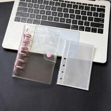 A6/A7 Single-Hole Transparent Notebooks, Pink Binder Stickers Notebooks, Sticker Notebooks, Photo Card Organizers, Dual-Button Soft Leather Transparent Covers For Notebooks, Handmade DIY Diaries, Albums, Stickers, Notebooks, Planners, Student Stationery, Office Supplies - Sets - View 11
