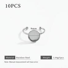 10 chiếc đế nhẫn điều chỉnh được bằng thép không gỉ mạ vàng 18K, phụ kiện tự làm trang sức, phù hợp cho nữ giới đeo hàng ngày. - Cài đặt vòng - Xem 13