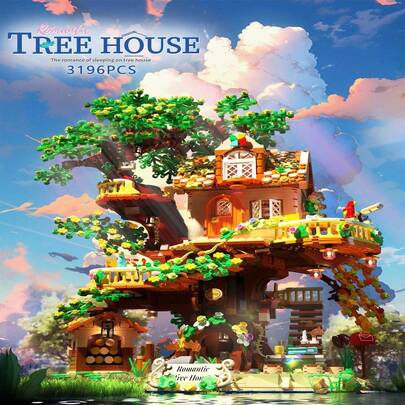 Bộ đồ chơi lắp ráp mini DIY, đồ chơi phù hợp cho phụ nữ trưởng thành, giúp giảm căng thẳng và lo âu, bộ trò chơi người lớn dễ thương và thú vị, mô hình nhà trên cây sáng tạo với nhiều cách giải độc đáo, món quà sinh nhật hoàn hảo cho bạn trai, bộ mô hình nhà trên cây trong rừng tinh tế (kèm sticker).