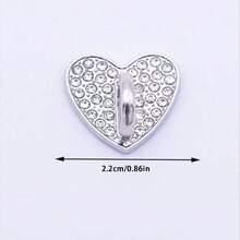 2pcs Silver Heart & Star Shaped Hanging Hooks, Convenient Carry, Adhesive Back To Prevent Falling Off, Fashionable And Elegant - Sparkling Heart - View 3