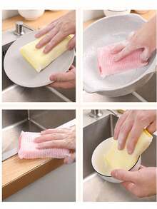 6/3pcs Thick Reusable Absorbent Kitchen Dish Cloth, Household Cleaning Sponge, Cleaning Rag, Kitchen Cleaning Sponge, Cleaning Supplies, Cleaning Tools - Dishwashing Sponge - View 4