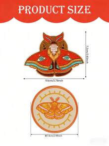 1 pieza Parche bordado de polilla vívida, para planchar o coser, aplicable a ropa, sombreros, zapatos y bolsos - Con respaldo adhesivo, fácil de colocar, bordado delicado, bordado artístico, bordado de animal - Polilla mariposa - Ver 11
