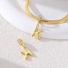 1个A-Z字母吊坠，金色LOVE字母垂坠吊坠，适配原装手镯，DIY首饰礼物 - 金黃色 - 查看 5