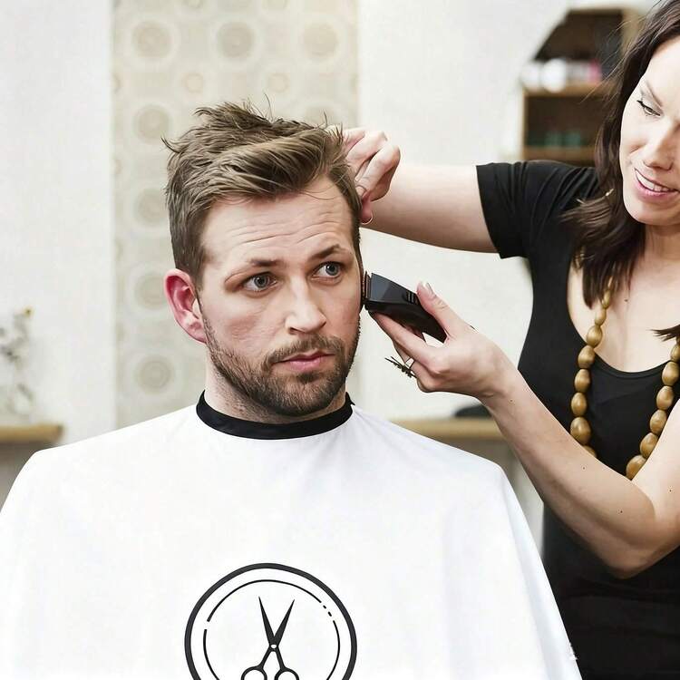 1pc Unisex Adult Hair Cutting Apron, With Snap Closure - Anti-Static Fabric Salon Quality Gown, Suitable For Hairstyling, Home Haircuts Or Shaving - Multicolor - View 5