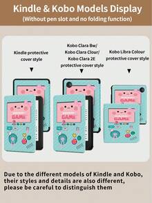 Kingsung Cartoon Game Console Elements Tablet Protective Case,Compatible With IPad 9.7/10.2/10.5/10.9/12.9/Pro 11, 10th Gen,Compatible With Samsung Galaxy Tab S6 Lite 10.4 Inch,Compatible With Kindle Paperwhite 12th Gen 2024,Kindle 11th Gen 2022,Kobo Clara Colour,Soft Anti-Fall Protection,Smart Stand/Automatic Wake Up/Sleep - Multicolor - View 11