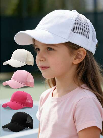 1 chiếc mũ lưỡi trai lưới thoáng khí cho trẻ em - Mũ thể thao ngoài trời, thường ngày, chống nắng.