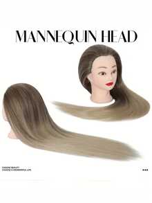 18个带头发的造型练习假人头，适用于日常、派对、万圣节、圣诞节、角色扮演和其他场合 - 查看 6