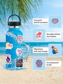 55 Pcs Girl Power Stickers Set – Retro Pop Style Attitude Slogans, Waterproof & UV-Resistant PVC For Laptops, Water Bottles & Skateboards Scrapbook Supplies Stationery Funny Stickers Kindle - Girl Power - View 9