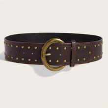 2025新款复古美式朋克风铆钉腰带，百搭牛仔裤皮带 - 美式復古皮帶 - 查看 3