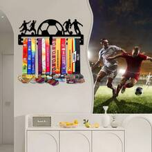 1pc Metal Medal Display Rack, Wall Decor Storage Holder For Sports Awards, Suitable For Sports Enthusiasts And Athletes, Can Be Displayed Indoors And Outdoors, Perfect Gift For Sports Fans And Champions - Black - View 5