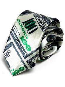 这款领带采用美元符号扑克牌图案，设计独特，材质优良，风格百搭。在咖啡馆、酒吧等休闲社交场合，搭配简约衬衫或T恤，即可为您的整体造型增添趣味和个性，让您在轻松愉悦的氛围中展现自我。 - 彩色 - 查看 5