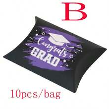 50个/包 毕业派对惊喜糖果枕形包装盒，毕业庆祝礼物巧克力糖果饼干包装盒 - 查看 16