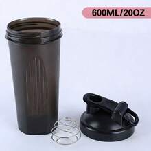 600毫升/20盎司摇摇杯蛋白粉冲调杯，字母A到Z图案水瓶，塑料搅拌杯，健身运动水杯，大容量塑料杯 - 粉紅色 - 查看 3