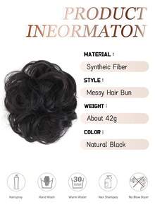 Claw Clip Chignon Synthetic Curly Hair Buns Heat Resistant Wavy Hair Buns With Puffy Natural Hair Clips On Hair Extensions Black Brown Blonde Hair Bun For Women Fashion Curly Hair Suitable For Daily Wear 40g 1PC Summer Hair Accessories Beach Hair Claw Vacay - 彩色 - 查看 2