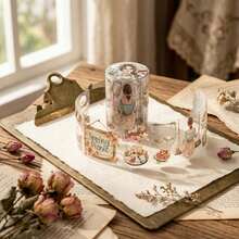 200cm/1Roll Flower PET Tape Junk Journal Supplies Vintage Floral Decorative Stickers For Journaling Planner DIY Craft Card Making Scrapbooking Supplies - Stickers - View 7